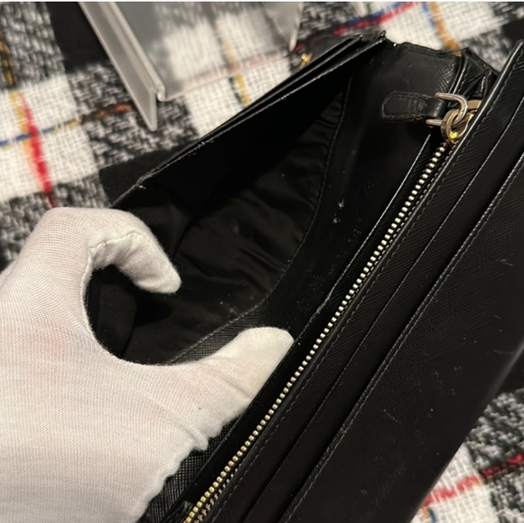 Prada Saffiano Leather Double Snap Long Wallet - Picture 11 of 13